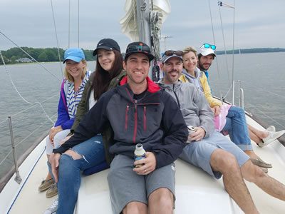 Group enjoying a sailing trip.